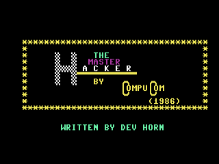 Hacker title screen for Commodore 64